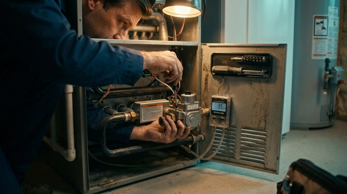 Home Performance Pros furnace repair service in a Utah home