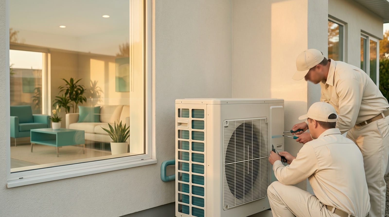 Compact ductless mini-split unit cooling a bright modern Utah room