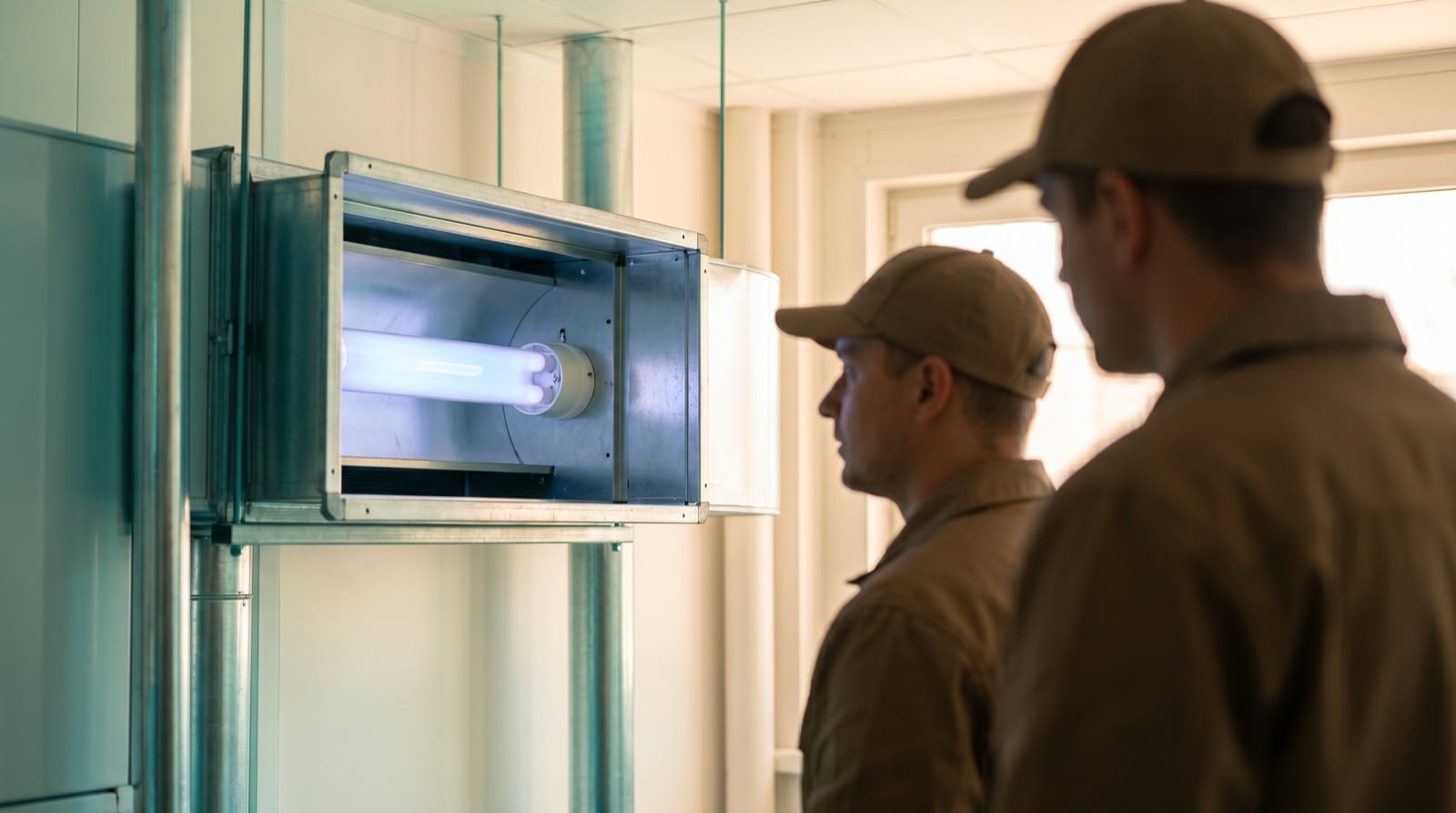 UV air-treatment lamp installed inside Utah home HVAC ductwork